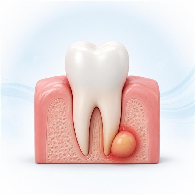 Representación de un absceso dental