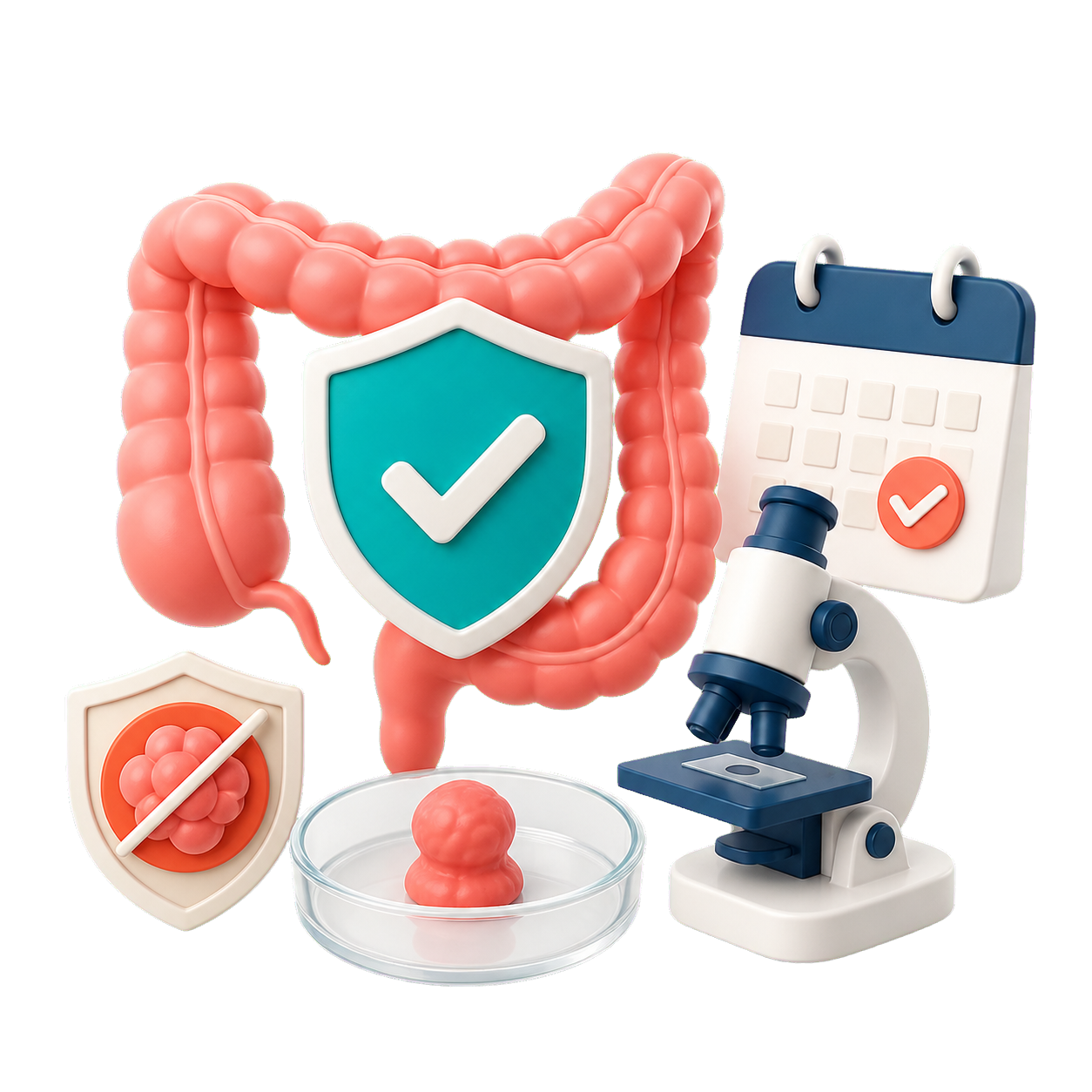Colon protegido, muestra para análisis y control médico programado