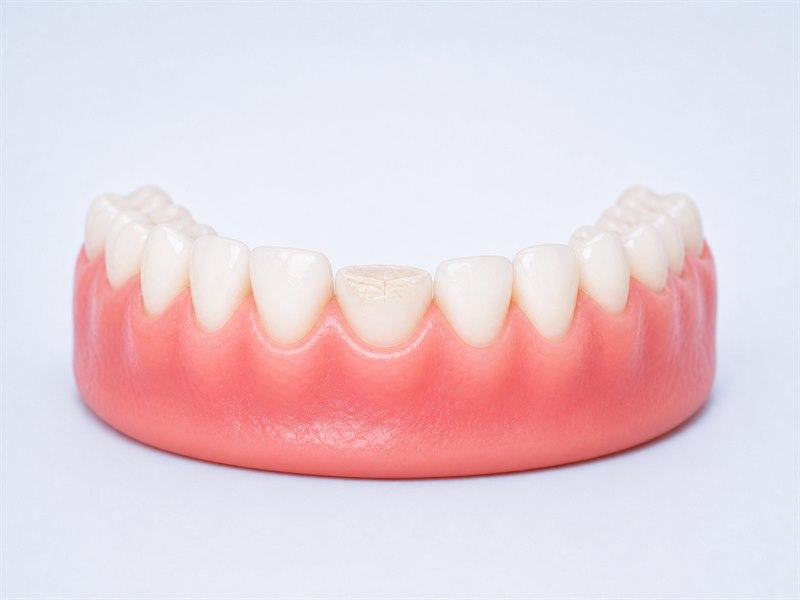 Modelo dental con desgaste y fractura