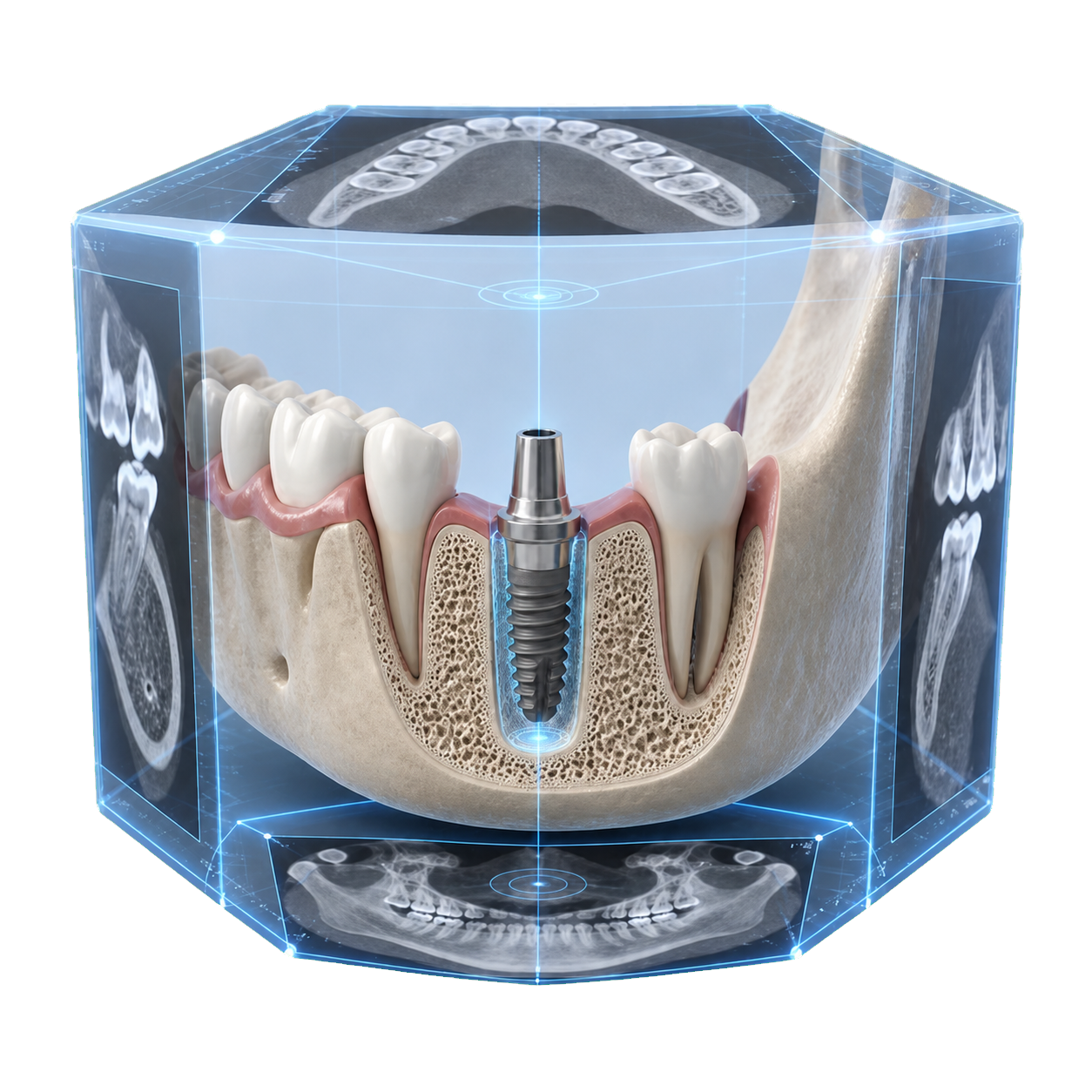 Tomografía 3D para planificación de implantes