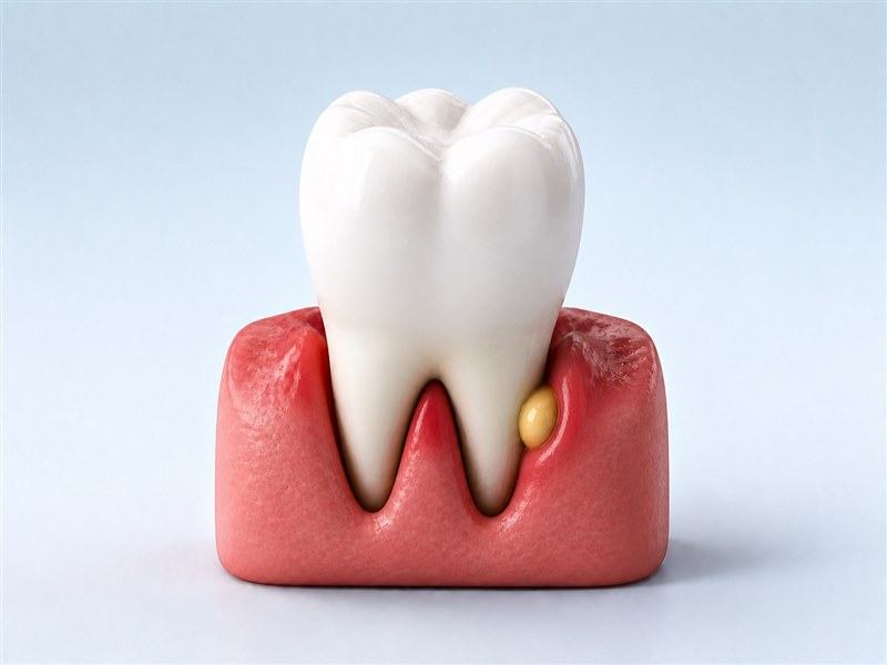Absceso periodontal junto a un diente