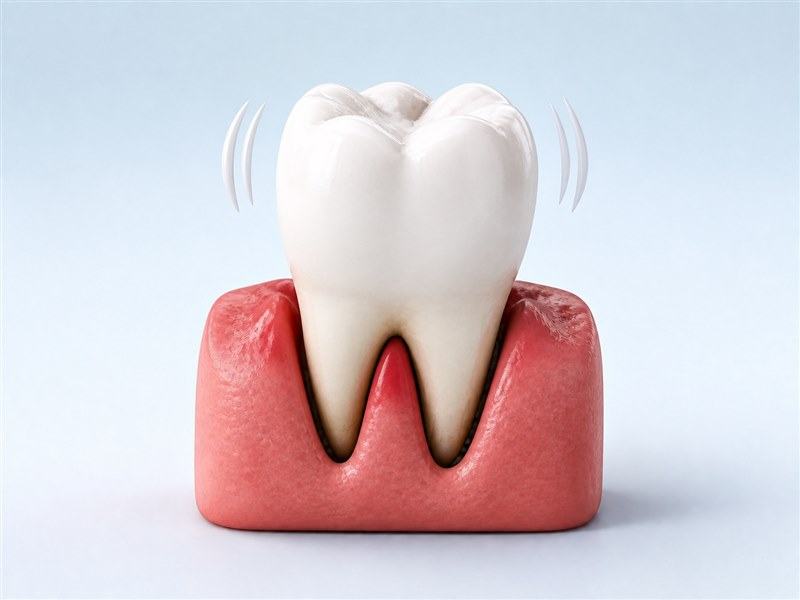 Diente con movilidad periodontal