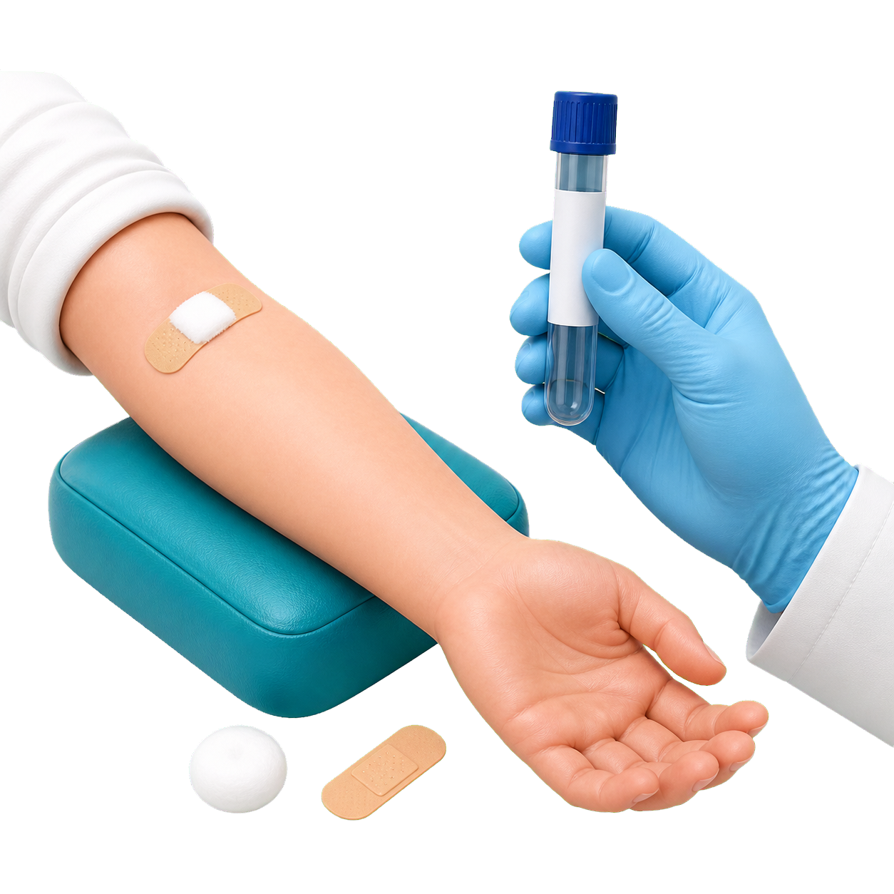Toma de muestra clínica preparada de forma segura