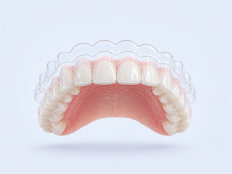 Alineadores transparentes sobre arco dental