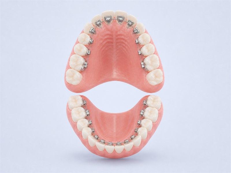 Brackets linguales instalados detrás de los dientes